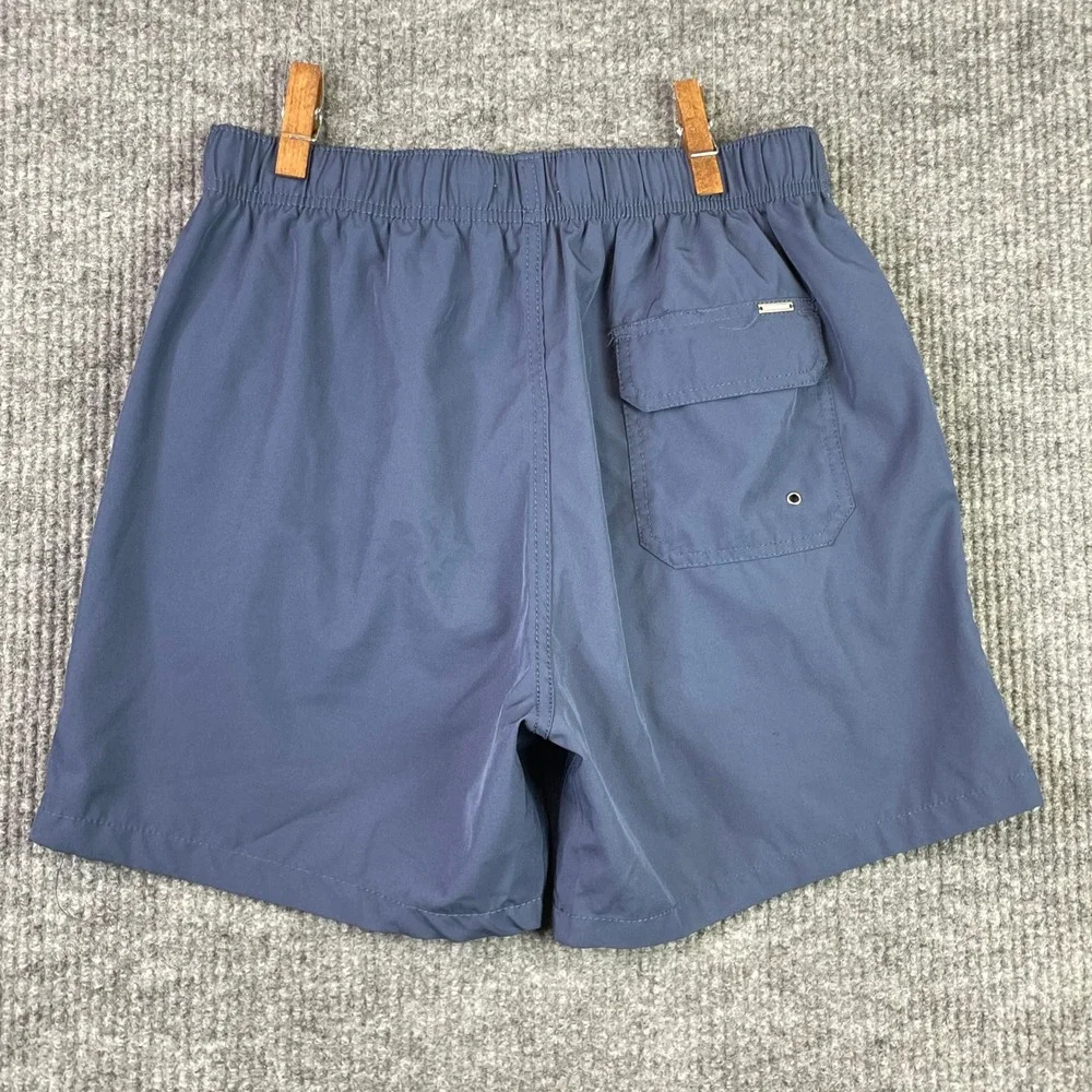 Vintage Summer Swim Trunks Mens Large Blue E30833SET Mesh Lined Stretch Shorts